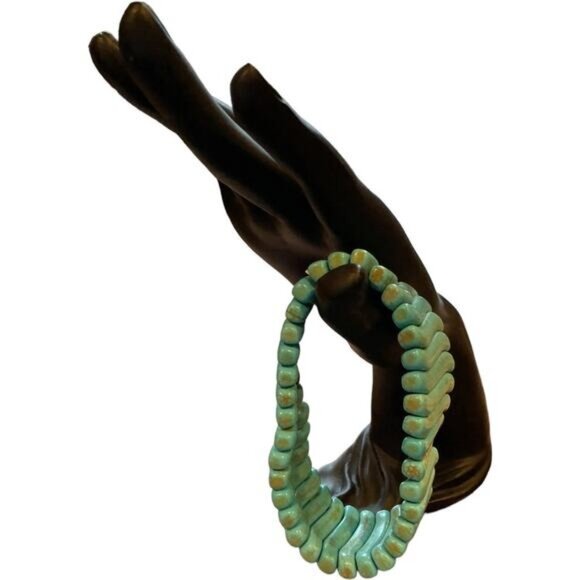 Vintage Turquoise Stretch Bracelet With Chunky Beads - Picture 4 of 4